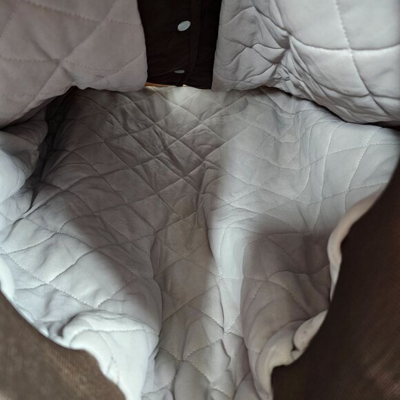 60s Vintage Brown Quilted Bomber Jacket Mens L Pla-Jac By Dunbrooke USA‎ Snap - Picture 5 of 16